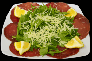 carpaccio con rucola e limone